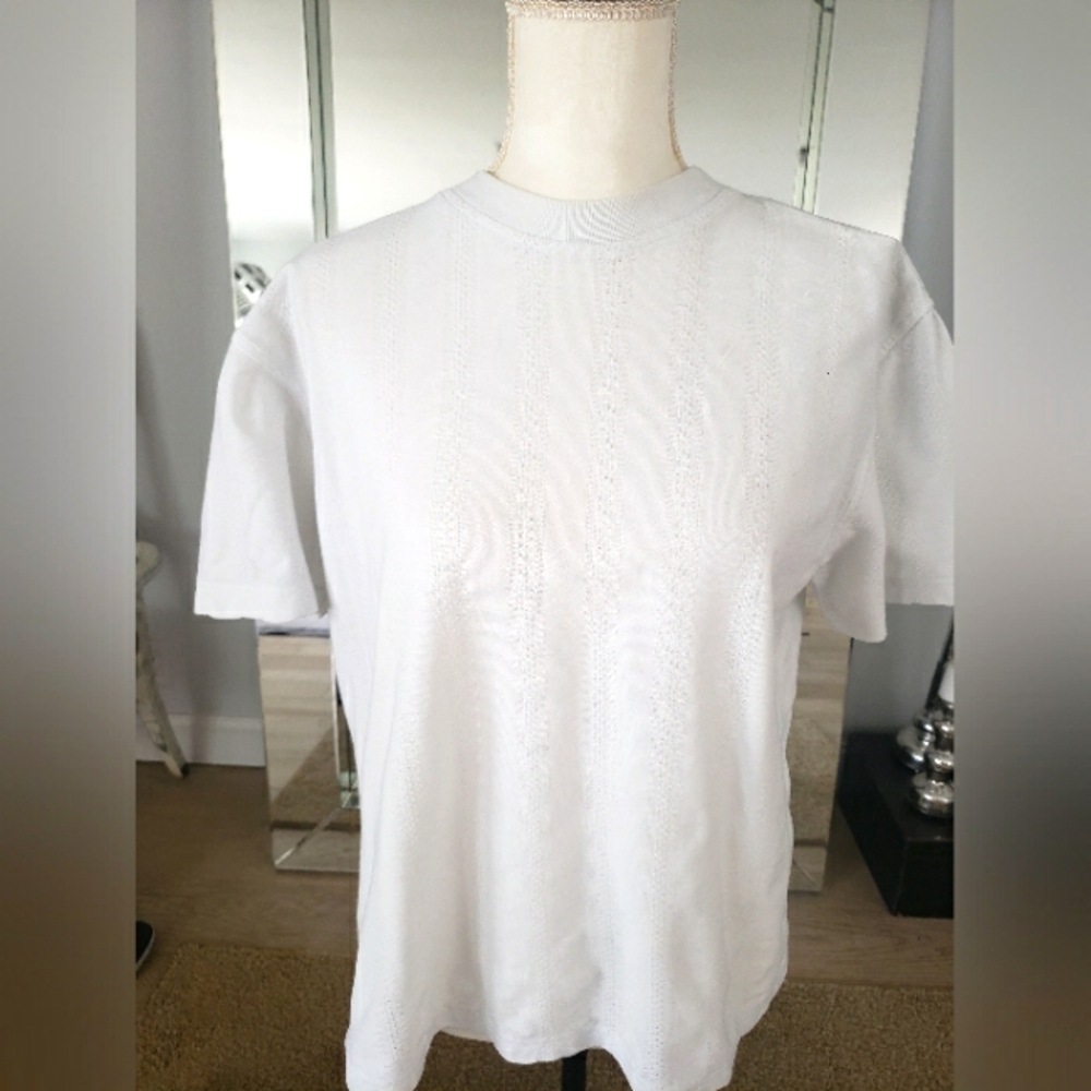 PALMER E PALMER SHORT SLEEVE VTG WOVEN WOMEN'S T-SHIRT SZ S 90s